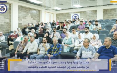 A glimpse of the visit by the administration and students of the Dental Prosthetics Institute from the University of Aleppo to the International University for Science and Renaissance.